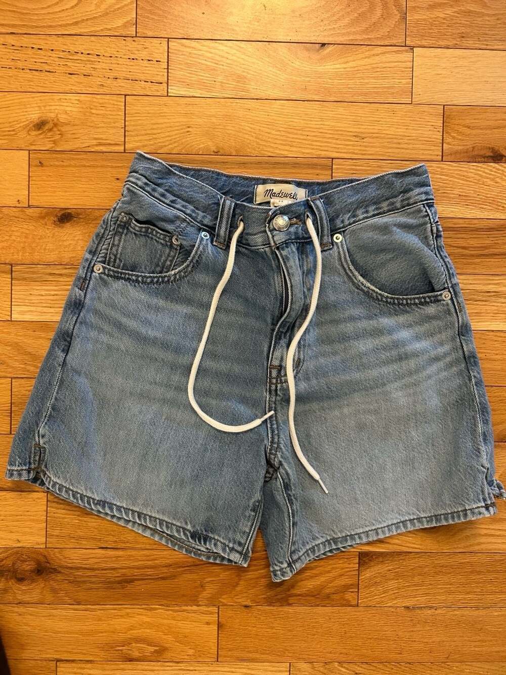 Madewell Drawstring Denim Shorts Size 23 Blue